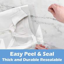 50pcs Large Self Sealing Cellophane Bags, Clear Resealable Self Adhesive Plastic Bags Clothing, T-Shirts, Pants, Gifts Baskets, Party Favors, Artwork And More