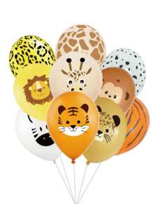 10/20/100 stuks feestballonnen met bosdierenthema, geschikt voor feestdagen, feesten, kamperen, tuindecoratie en verjaardagsvieringen