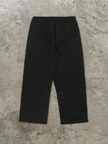 Men's Solid Color Cargo Pants, Straight Leg Casual Trousers With Large Capacity Pockets To Meet Daily Needs, Minimalist Design Suitable For Versatile Styling, An Essential Choice To Showcase Personalized And Practicality. - Black - View 5