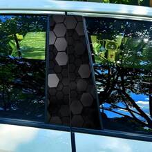 2 pièces Ensemble d'autocollants de montant B de voiture sur le thème de la science-fiction - Matériau vinyle, finition semi-mate, facile à appliquer et imperméable, motif nid d'abeille hexagonal, facile à remplacer, accessoires de voiture jetables, cadeau parfait, convient à tous les modèles de voitures - Accessoires automobiles et décorations de vacances pour tous les véhicules
