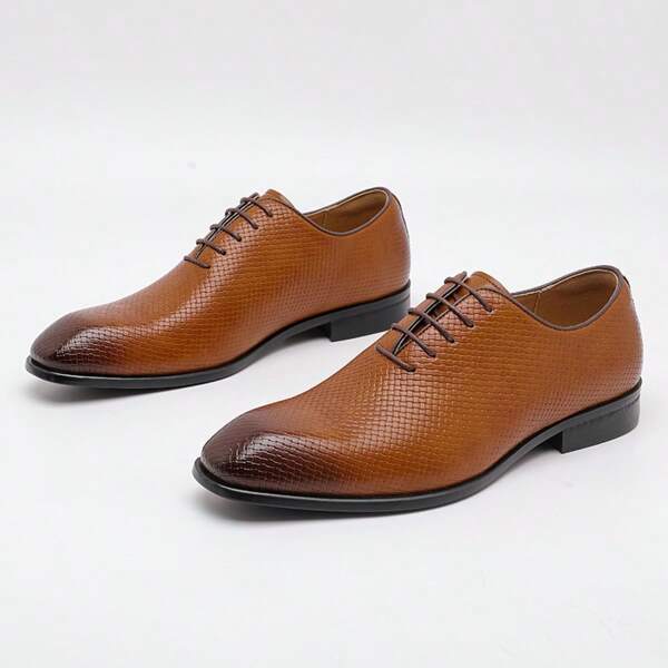 Men's Oxford Shoes, Woven Carved Leather Formal Business Shoes, Casual Daily Office Wedding Dress Oxfords, British Style