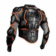 1pc Orange & Black Motorcycle Protective Gear, Chest, Back & Elbow Guards, Motocross Racing Safety Jacket, Unisex, Motorcycle Accessories