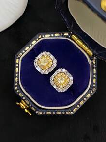 1 pieza Pendientes elegantes de mujer de plata de ley 925, pendientes minimalistas de estilo francés para uso diario, regalo