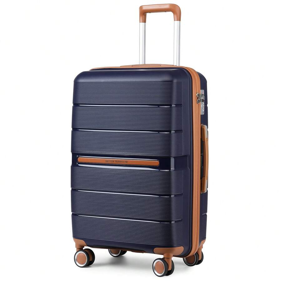 PP Hard Shell Luggage Set With 360° Spinner Wheels, TSA Lock And Telescopic Handle – Lightweight Cabin, Carry On And Check-In Suitcases In 20/24/28 Inch Sizes For Travel, Business Trips And Holidays, For Men, Women And Family Use - 藏蓝色 - 查看 1