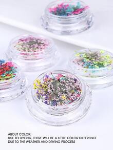 3D Flower Nail Art Decoration 1/2Boxes Dried Flower Leaf Stickers Yellow Green Pink Blue Red Natural Floral Petals Charms Mixed Nail Decor Summer Manicure Accessories Nail Supplies Nails Nail Gems - Multicolor - View 4