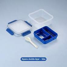 1 pezzo Bento box trasparente e portatile multi-strato, contenitore per spuntino per picnic senza bisfenolo A, Bento box per studenti e lavoratori d'ufficio