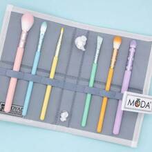 MODA Brush Posh Pastel Delicate Eye Travel Sized Makeup Brush Kit With Flip Case- 7pc
