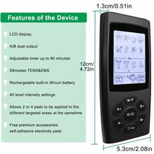 TENS Rechargeable TENS Unit Machine - USB Charging EMS Muscle Stimulator For Back, Shoulder, Neck Relax, Electronic Transcutaneous Electrical Nerve Stimulator