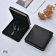 1 Stück Luxus Geschenkbox mit goldfarbenem Rand, für Ringe, Anhänger, Armbänder, Halsketten und Perlen