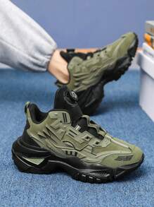 Men's Casual Sport Running Shoes, Breathable Fabric Upper, Wear-Resistant PVC Outsole, EVA Insole, Anti-Skid, Low-Top, All-Season Outdoor Training Sneakers