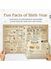 1 Tarjeta de cumpleaños para hombres y mujeres, 16°, 18°, 21°, 30°, 40°, 50°, 60°, 70°, 80°, 90° cumpleaños, decoración de cumpleaños divertida, tarjeta de cumpleaños nostálgica con el año de nacimiento, mejor regalo para abuelos, esposo, esposa, mamá, papá, hija (sin sobre)