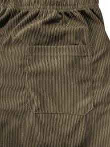 Pantaloncini casual da uomo in velluto a coste con cordino in vita, etichetta allegata, adatti per l'estate, all'aperto, in spiaggia, per le vacanze