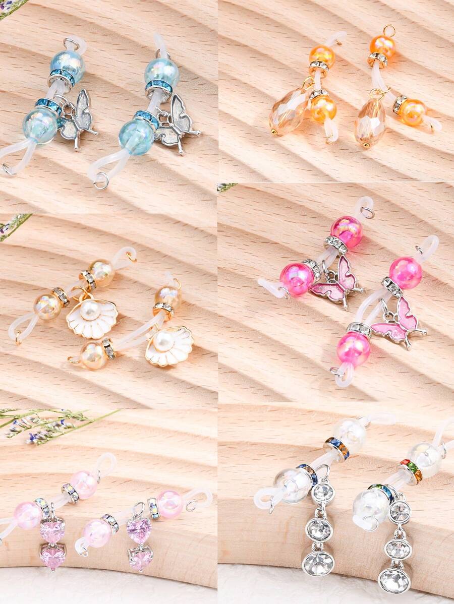 2Pcs Fake Nipple Rings For Women Sparkling Non-Piercing Dangle Nipplerings Nipple Fake Nipple Piercing Jewelry Sexy Women Clothing Accessories