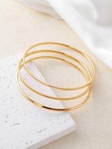 3 chiếc vòng tay mỏng 2,5mm, vòng tay viền xiên mạ vàng 18k mờ, phong cách thời trang tối giản, dành cho cả nam và nữ khi đi câu lạc bộ/tiệc tùng, 3 kích cỡ - Vàng - Xem 5