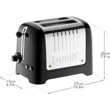 Dualit 2 Slice Lite Toaster | 1.1kW Toasts 60 Slices An Hour | Polished With High Gloss Black Trim | Bagel & Defrost Settings | 36 Mm Wide Slots | 26205 - Black - View 8