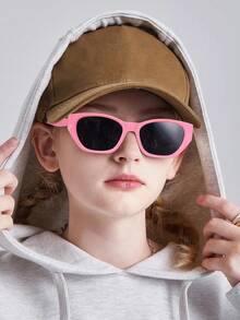 1 PC Teen 12-16Y Acrylic Casual Retro Cat Eye Spring Fashion Pink Eyeglasses For Outdoor Picnic, Daily Outfit Matching And Holiday Gifts - Multicolor - View 3