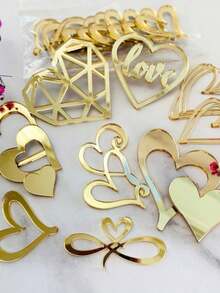 Random 5/10/20pcs, MINI Heart Acrylic Cake Topper Birthday Valentine's Day Cake Decoration Wedding Cake Side Acrylic Cake Insert, Dessert Table Dress Up Supplies, Cake Decor Supplies, Baking Decor Supplies, Party Decor Supplies