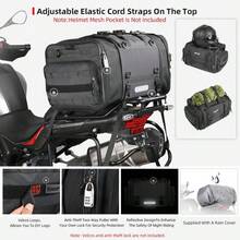 Rhinowalk Motorcycle Saddle Bag Motorbike Tail Bag Waterproof Expandable Pannier Bag Powersports Travel Lage - Black1 - View 4