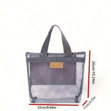 1 Piece Travel Beach Bag Storage Bag Handheld Outdoor Toiletry Bag Swimming Bag Mesh Storage Bag Travel Bag - 粉色 - 查看 2