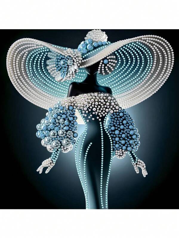 1 pezzo Kit di pittura a diamante asimmetrica, ricamo a diamante 5D a forma speciale e cristallo, decorazione murale fai-da-te, donna elegante, senza cornice 30cm*30cm