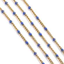 1 M/Piece 304 Stainless Steel Multi-Color Bead Chain Enamel Drip Oil Side Chain Necklace Bracelet Fashion Accessories DIY Jewelry Accessories Necklace Bracelet