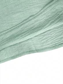 Robe longue ajustée élégante à col rond et manches longues unie pour un port quotidien, Kaftan modeste