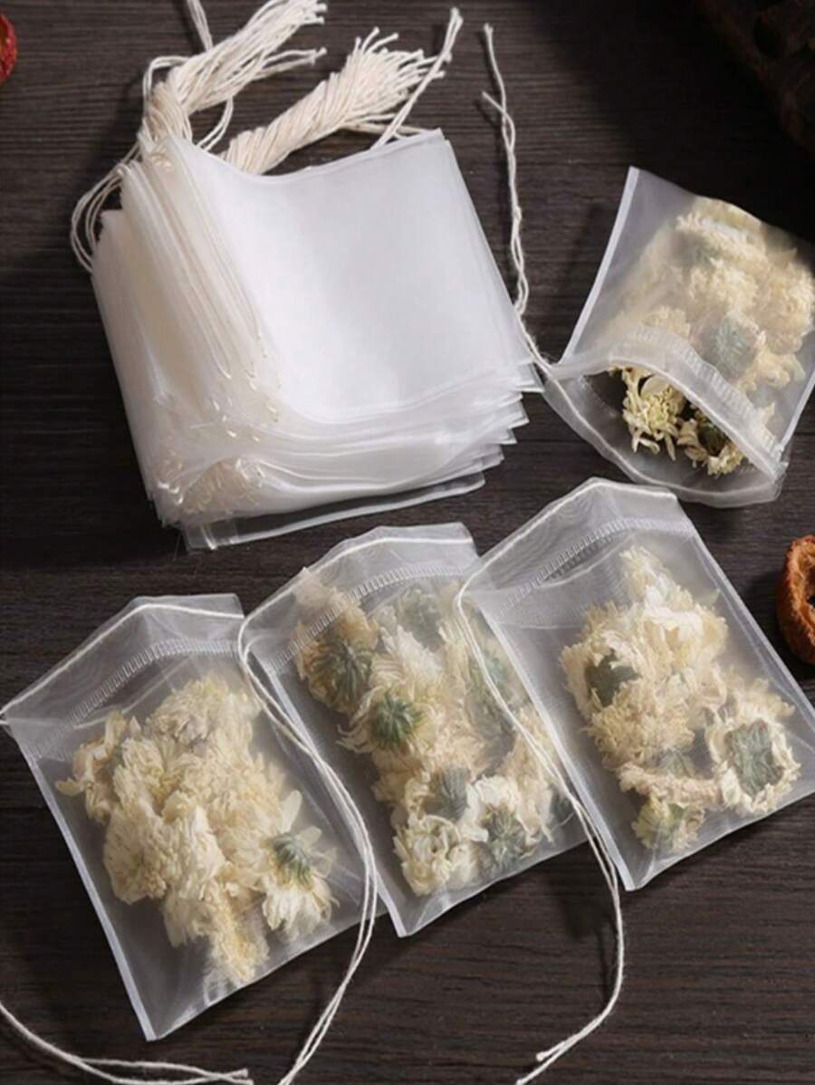 30 piezas/10 piezas Filtros de té, filtros para descansos con té, bolsas de té desechables para la infusión de té, bolsas de infusor de té no tejidas autosellantes con cuerda, adecuadas para hojas de té, especias, bodas, Día de la Madre, vuelta al colegio
