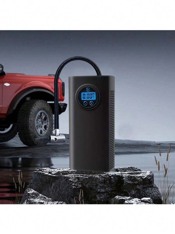 Inflador de neumáticos, compresor de aire portátil, mini bomba de aire recargable portátil con pantalla digital, función de inflado rápido y apagado automático, batería de ión de litio de 7.4V 2*1500mAh para automóvil/motocicleta/bicicleta/juegos de pelota. Accesorios/regalos para automóvil.