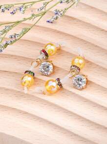 2Pcs Fake Nipple Rings For Women Sparkling Non-Piercing Dangle Nipplerings Nipple Fake Nipple Piercing Jewelry Sexy Women Clothing Accessories