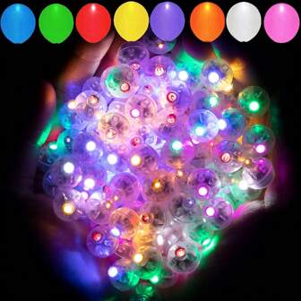 10pcs/30pcs/50pcs Luminous Glass Ball Lamp, Mini LED Balloon Light, Colorful Flashing Lantern For Christmas, Wedding, Birthday Party Decor