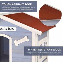 Trixie Natura Dog's Inn Dog House – Outdoor Dog House For Medium Dogs With Hinged Roof, Weatherproof Sealer & Window Shutters, Wooden Dog House With Adjustable Legs – 42 X 35.5 X 37 In - 1 - View 4