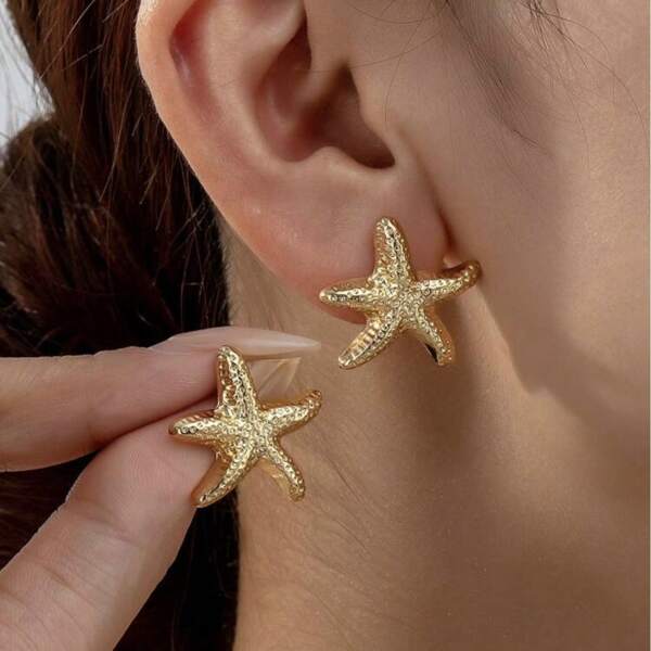 Pendientes de aro con diseño de tema oceánico de moda para mujeres, estilo playa de verano