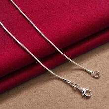 925 Sterling Silver Plated Pendant Necklace Chain For Women Fashion Wedding Party Charm Jewelry - Silver - View 4