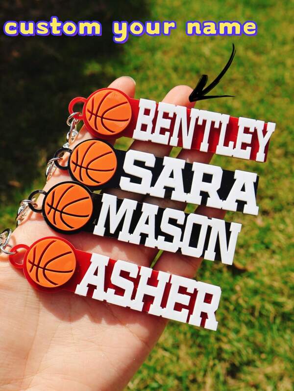 1PC Personalized Keychain Wth Basketball Theme, Personalized Sport Keychain, Basketball Personalized Keychain, Custom Basketball Name Tag, Basketball Party Favors Keychain, Basketball Team Gifts