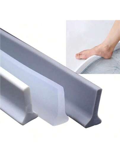 Multi Functional Solid Bathroom Water Bar Blocking Agent, No Drilling Required, Odorless, Bendable And Non Deformable, Equipped With Back Adhesive, Suitable For Kitchen Countertops, Washbasins, Bathroom Partitions, Showers, Household Kitchen Supplies And Bathroom Accessories, Water Blocking Strip Home Bathroom Decor Fall Decor Back To School