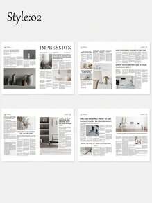2Pcs/Set Ins Style Simple Newspaper,English Newspaper Photography Props Fashion Clothing Home Decor Food Photography Background Props,Perfect For Decorating Rooms And Bedrooms,Room Decor,Fall Decor