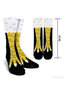 1 par divertidas piernas calcetas  patas de pollo calcetin 3/4 abajo de la rodilla unisex unitalla - Negro - Ver 2