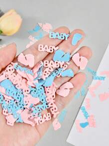15/30/50g Gender Reveal Baby Foot Paper Scrap, Desktop Decoration Glitter Sprinkle Paper Scrap, Party Decoration, Baby Shower