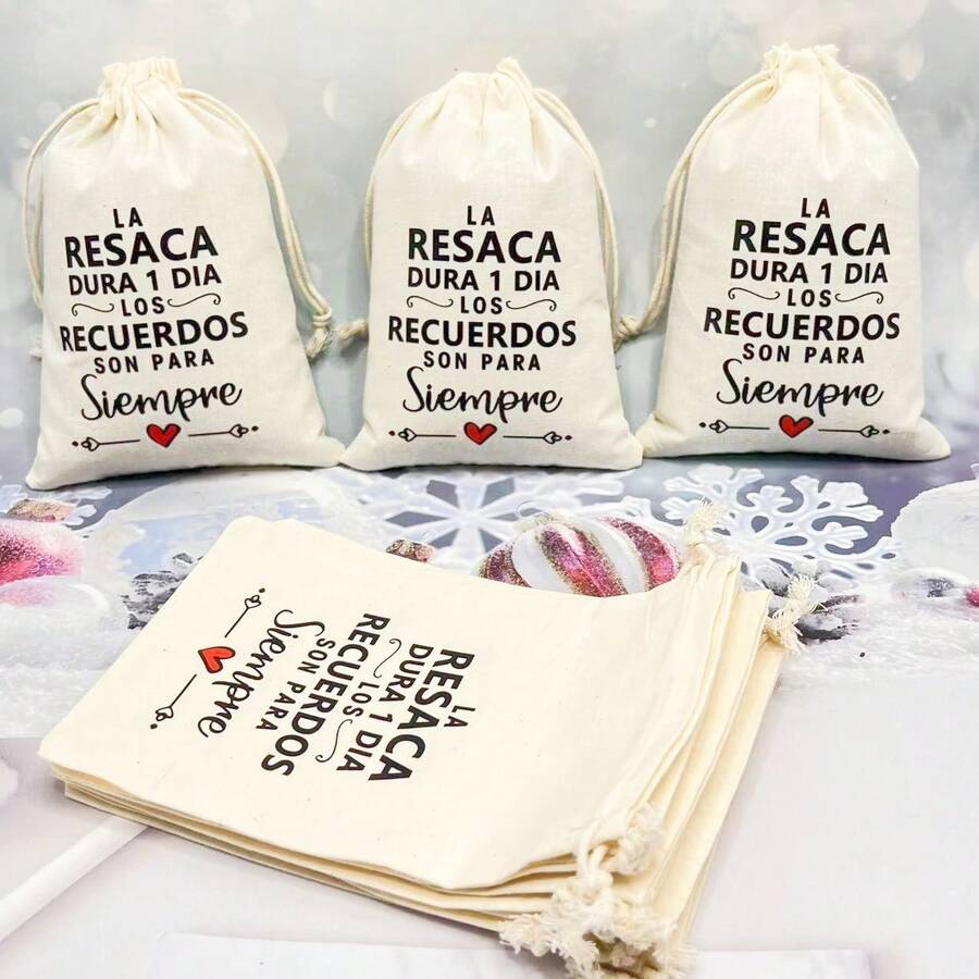 10 piezas de bolsas de regalo color beige para despedidas de soltero en España, adecuadas para empaquetar artículos de recuperación para fiestas - Beis - Ver 1