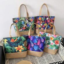 New Women Handbag Floral Printed Beach Shopping Large Capacity Tote Bag Fashion Casua High Capacity Travel Ladies Shoulder Bag - 6 - 查看 7