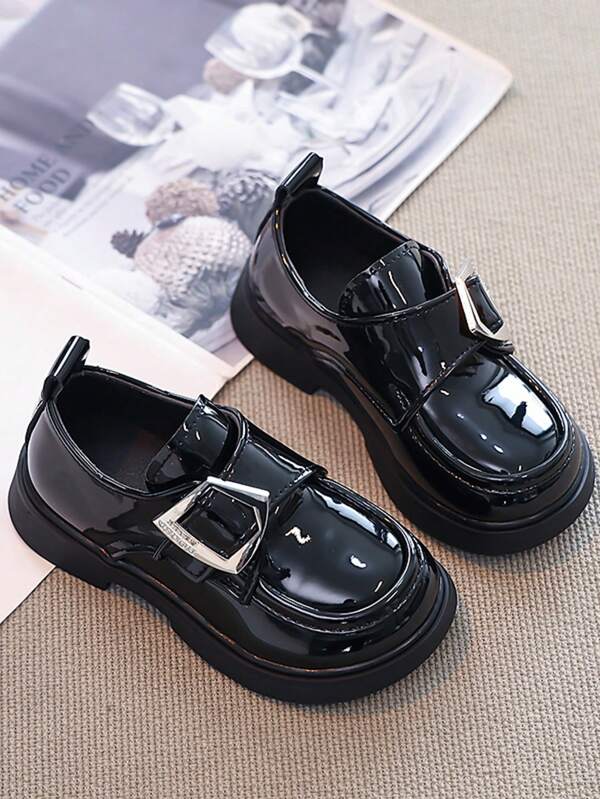 Girls' Patent Leather Princess Shoes, New Spring Kids' Shoes, Black, Girls' Shoes, British Style Loafers