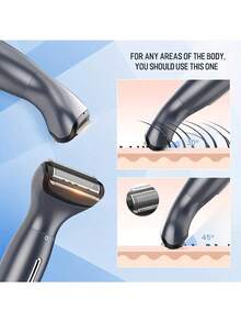 6-In-1 Multifunctional Electric Shaver, Painless Women's Bikini Trimmer, Precision Body And Facial Hair Removal, Dry And Wet Dual-Use Painless Shaver Set - Black - View 7