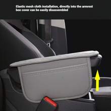 1pc Armrest Box Heightening Pad With Dual Side Storage Pockets / No Pocket Two Styles, PU Leather Automotive Armrest Console Pad, Car Interior Decor Accessories