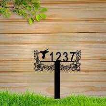 Personalized Address Sign Custom House Number Sign Plaque Address Plaque House Address Numbers For Outside Home Lawn Yard Ground Garden Bell Style With 1 Stake - Black - View 4