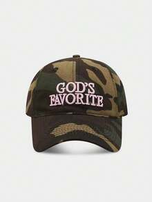 God's Favorite Embroidered Camo Jungle Splattering Print American Baseball Cap Streetwear Snapback (Print Design And Tag Packaging Are Random) - A - View 9