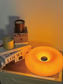 1pc White/Orange Donut Shaped Table Lamp, Simple Creative Light, LED Light, Touch Switch, Three Color Temperature, Infinitely Dimmable, Convenient Charging, Suitable For Gift Giving, Friends Party, Room Decoration, Bedroom Decorative Night Light And So On A Variety Of Atmospheric Decorative Lamps