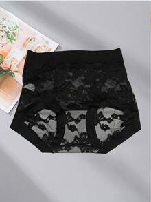 4pcs Women's Underwear - Mature Charm Letter Print - Elegant Mature Charm - Jacquard Knit Fabric High Waist Women's Panties - Multicolor - View 6