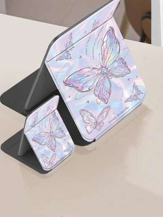 1pc Starry Sky & Butterfly Foldable Vanity Mirror, Desktop Makeup Mirror For Home & Office Use