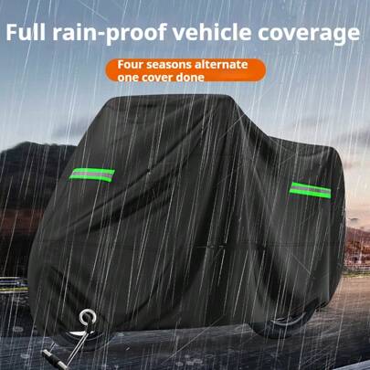 Capa para motocicleta com listras refletivas, capa de tafetá 190T à prova d'água e poeira para scooter