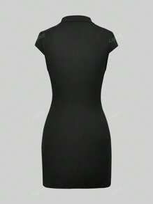 Women's Stand Collar Fitted Sexy Y2K Style Vacation Casual Party Travel Mini Dress, Spring/Summer